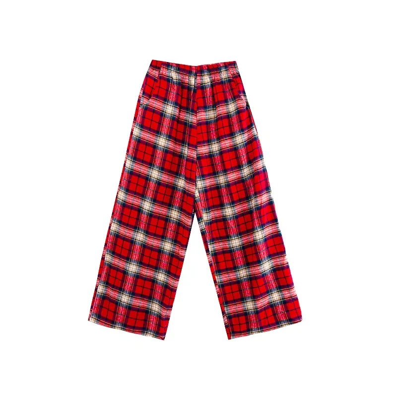 Ensembles Hip Hop pour garçons, chemise à carreaux rouge, pantalons de danse de rue, chemisier K-pop pour filles, pantalons de survêtement Baggy, Streetwear pour enfants, vêtements de Jazz pour enfants