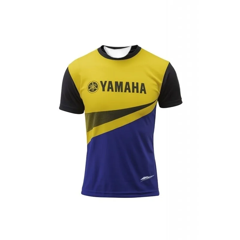 Summer Yamaha Leisure Style Trendy Printed Yellow Blue Short Sleeves for Men Women Leisure Personalized Motorcycle Riding Clothe