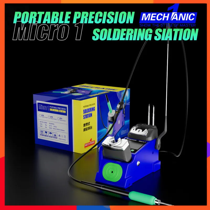 

Mini Soldering Iron Kit with Auto Hibernation & Cable Management Include Adjustable Stand & Tip Holder for Phone/Computer Repair