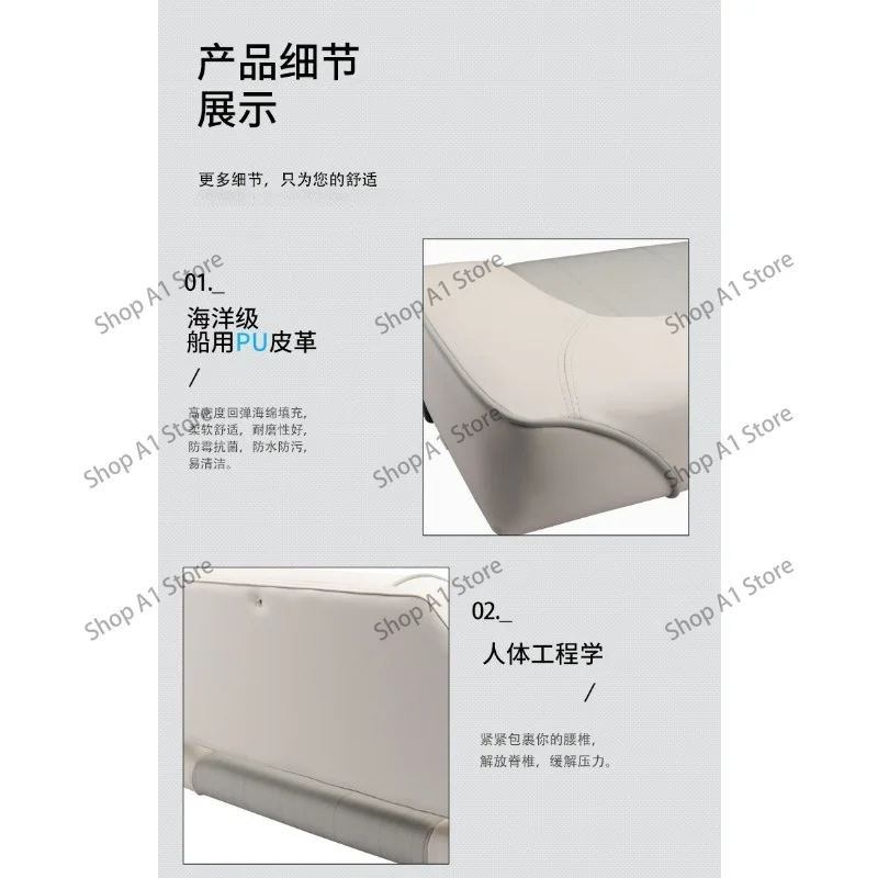 Boat Bench Seat,Low Back Double Folding Boat Seat,Seat for Bass Jon Fishing Boat Anti-corrosion Leather