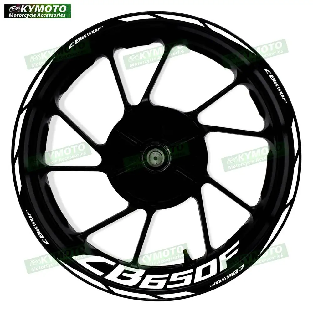 ملحقات الدراجة النارية Honda CB650F CB 650F مقاس 17 بوصة ملصقات العجلات الأمامية والخلفية ملصقات حافة عجلة عاكسة معدلة