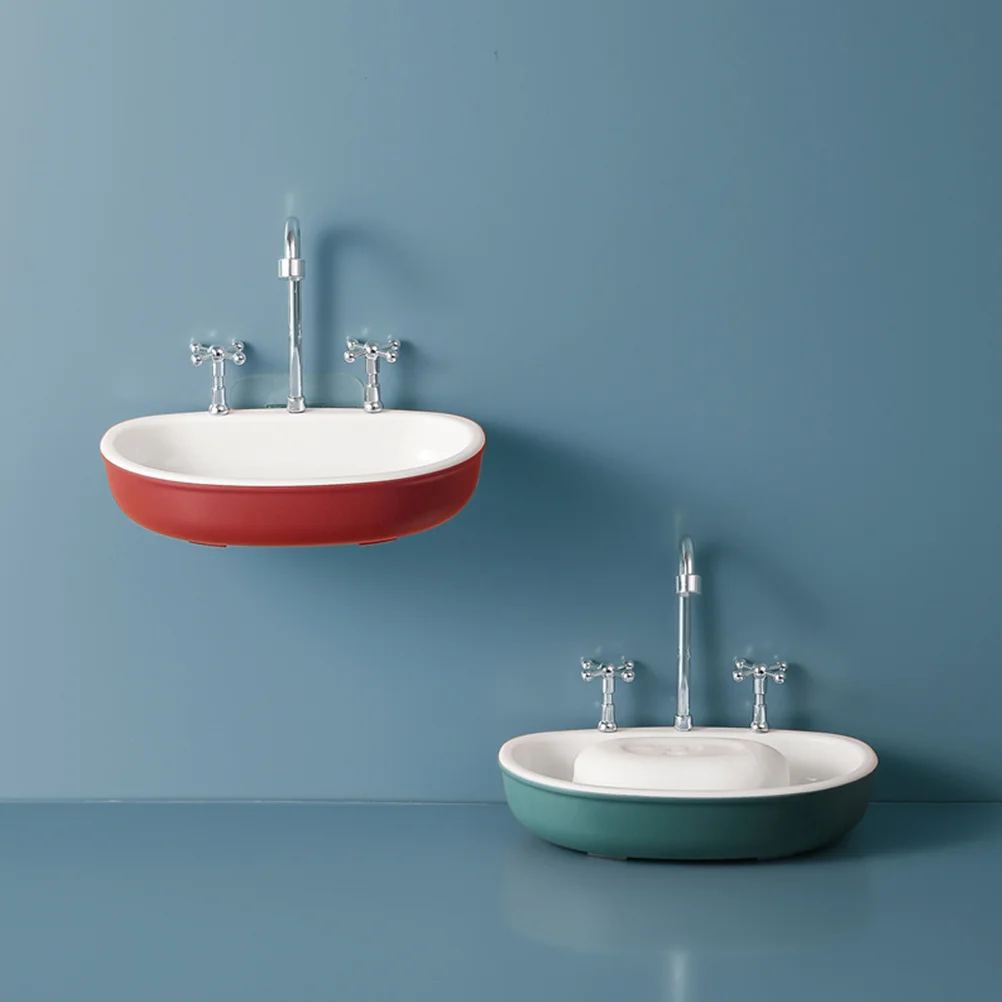 

1Pcs Soap Dispenser Case Waterproof Drainage Design Suction Cup Mountable Soap Holder for Bathroom Shower Kitchen Sink Use White