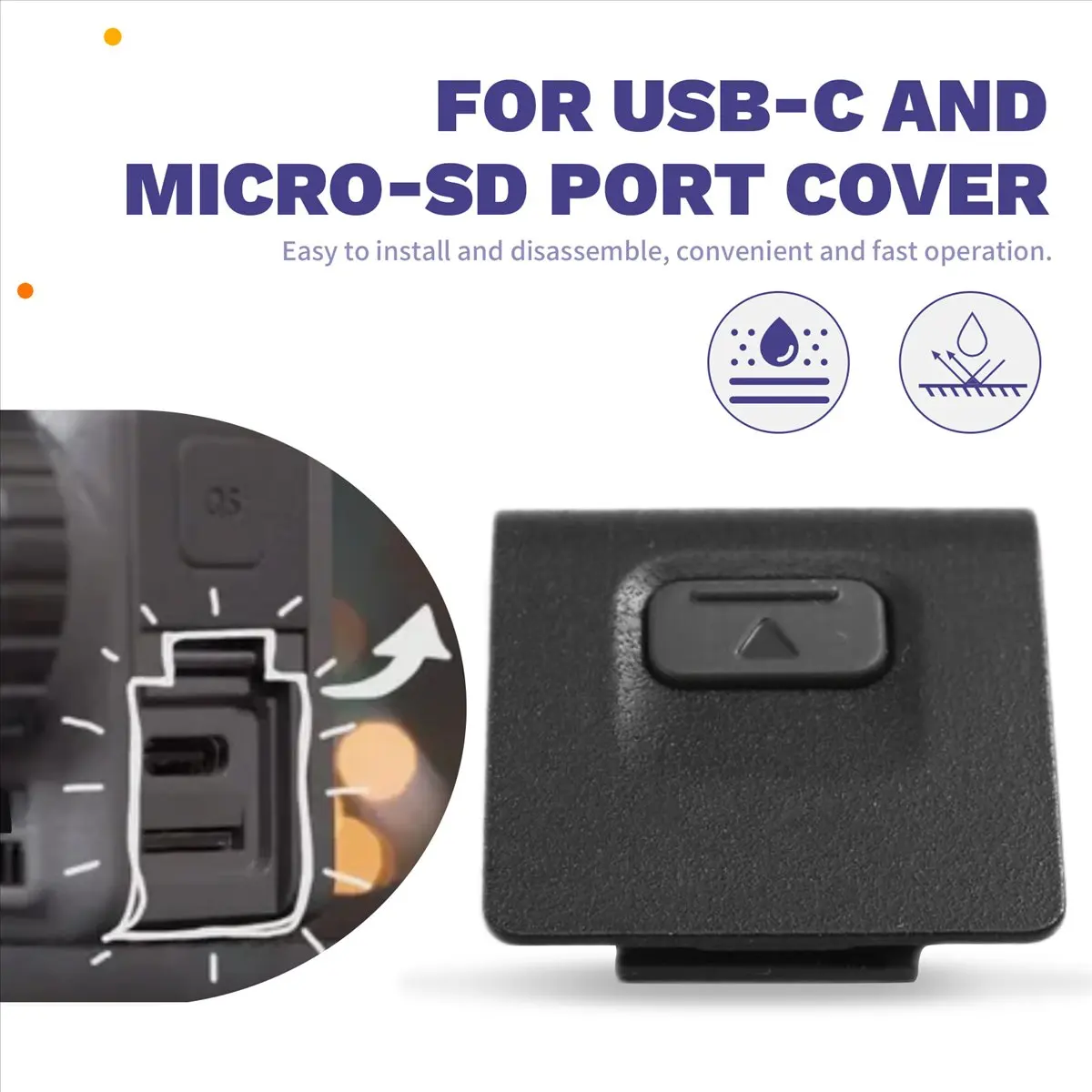 Goodprice For DJI Osmo Action 3 USB-C and Micro-SD Port Cover Waterproof Dustproof Protective Cap