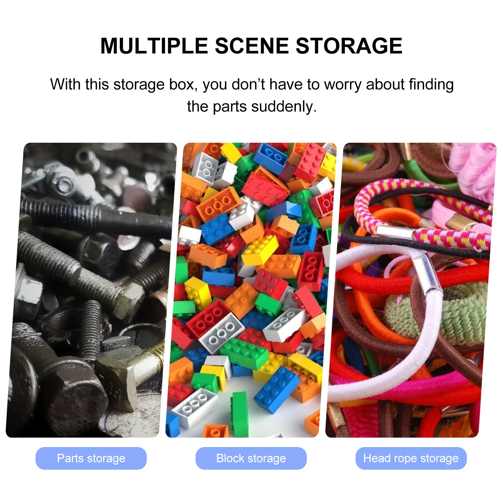 

1Pcs Parts Organizing Box 10-Compartment Heavy-Duty Transparent PVC Storage Case for Tools Small Items Desktop Finishing