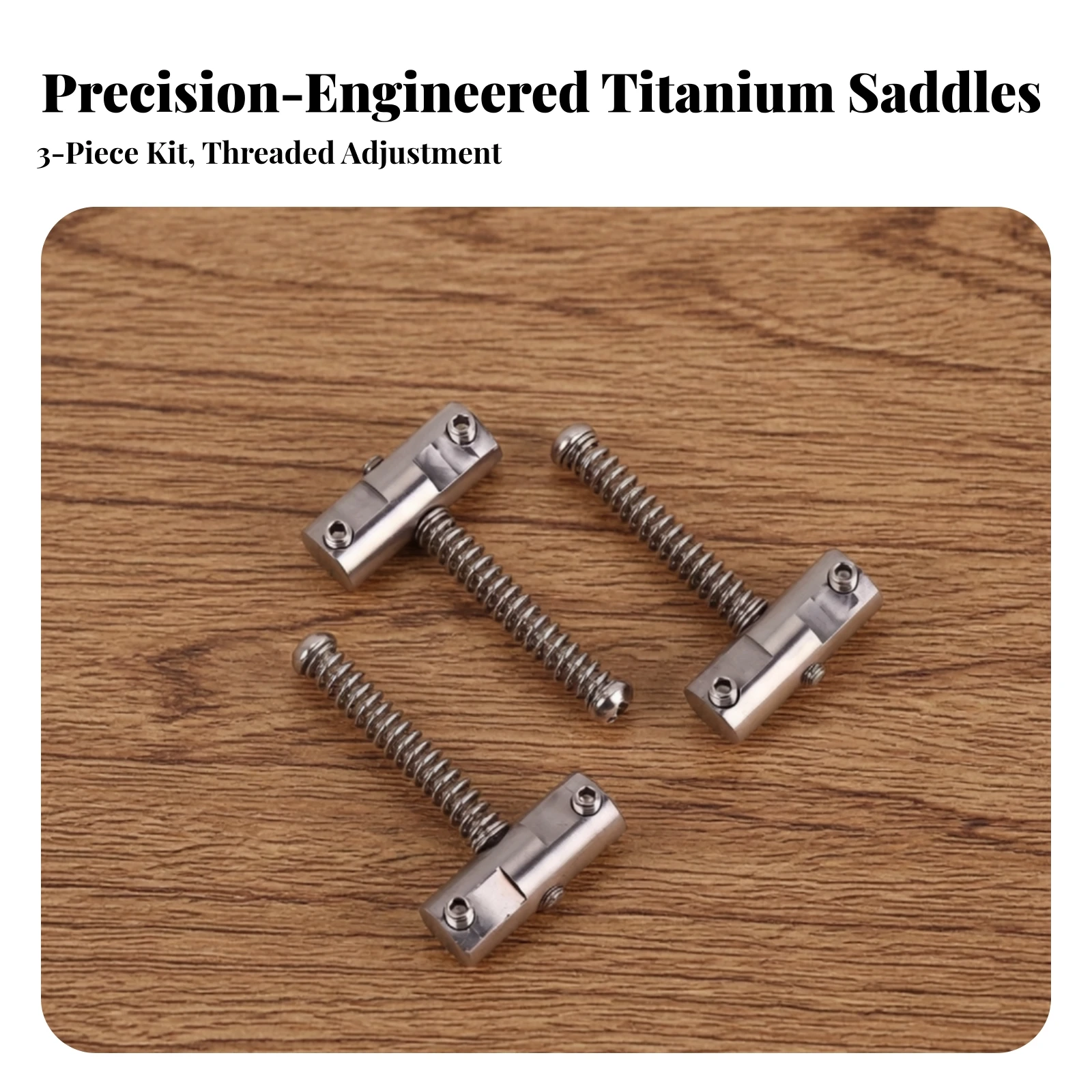 3 Pieces Guitar Bridge Saddle Metal Saddle with Coiled Spring Hardware Long-Lasting Low-Profile for Guitarists