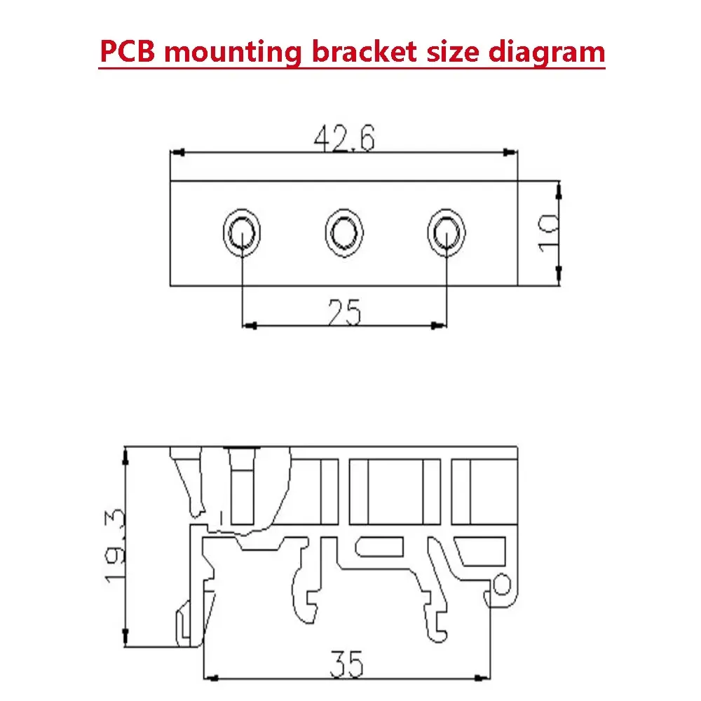 PCB mounting bracket DPPH-175, suitable for DIN 35mm C45 rail, delivered 10 sets+2 brackets+40 screws