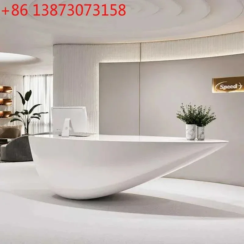 

88.Painting front desk reception desk special-shaped checkout page fashionable personality creative bar table modern simplicity