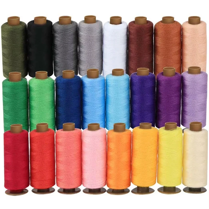 24Pcs Mixed Sewing Thread Kit 500 Yards Thread per Sewing Thread Spools For Home Sewing Machine And Hand Embroidery