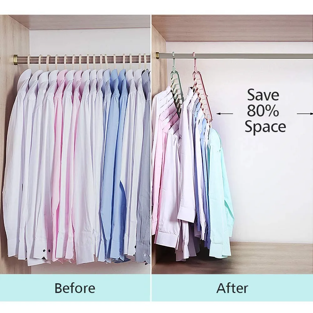 3 Magic Space Saving Clothes Hangers Smart Closet Organizer Premium Wardrobe Clothing Cascading Hanger for Shirts Pants Dresses