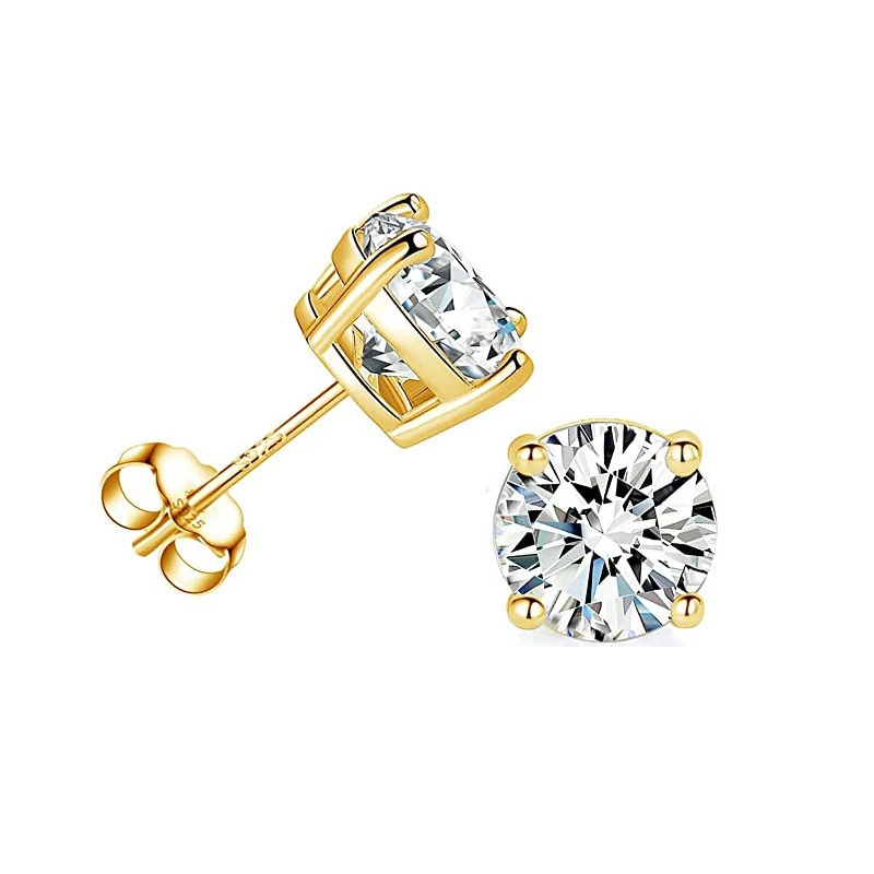 3-8 ミリメートル 1 ペアラウンドダイヤモンドイヤリングシルバーファッションカジュアル男性女性シンプルな耳のスタッドパーティー宝石ギフト