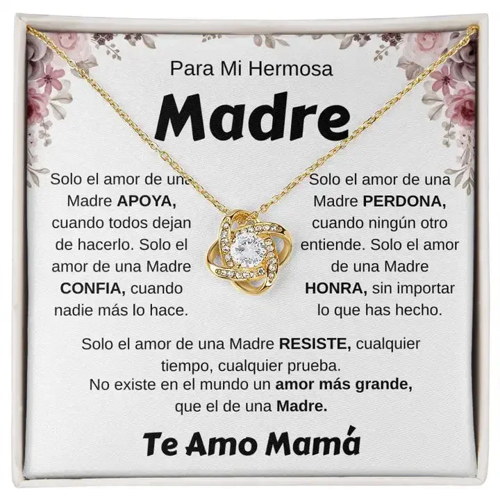 Collar para Mi Hermosa Mamá To My Mom Gift Love Knot Necklace For Mom Women Mother's Day Birthday Christmas Gift Fashion Jewelry