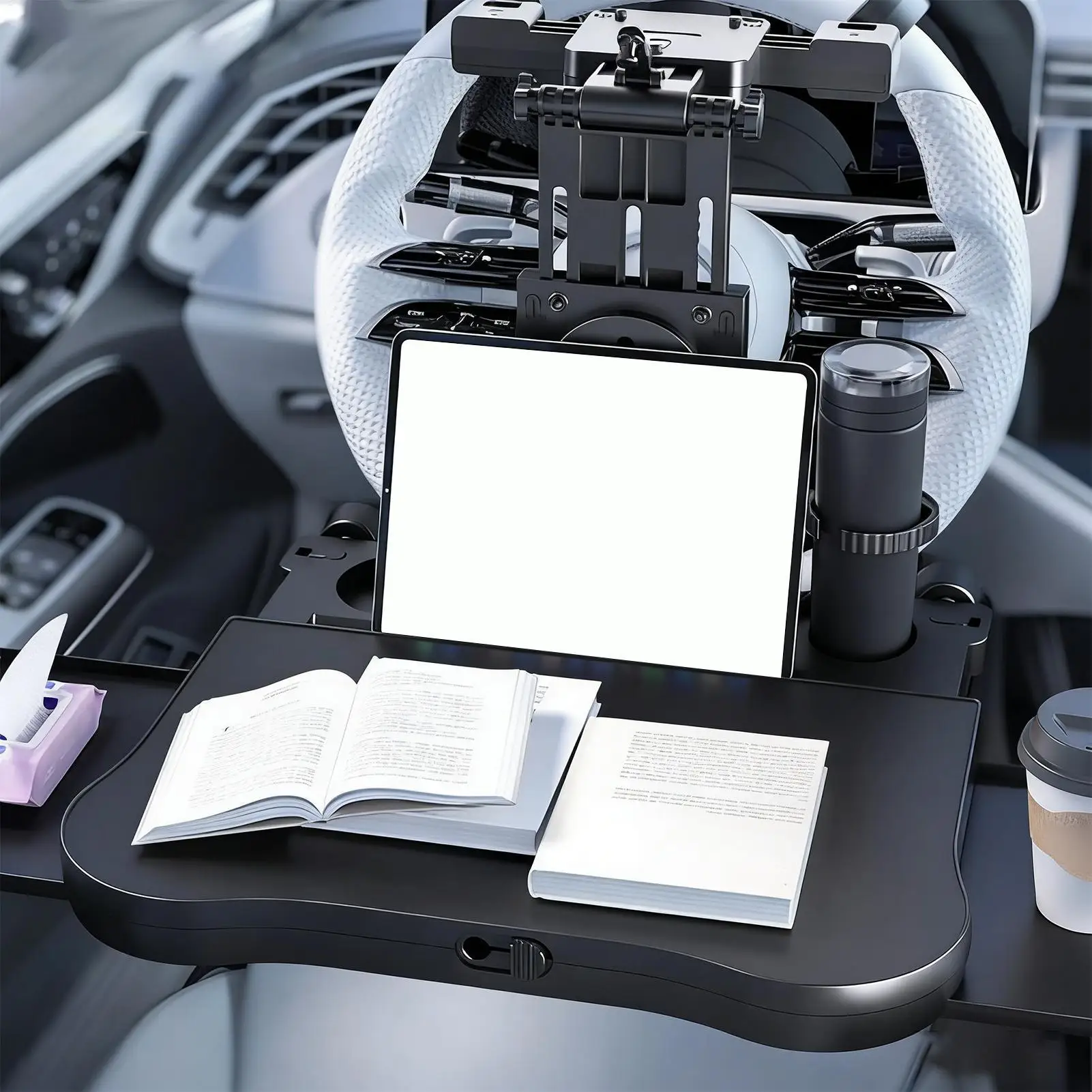 Backseat Tray High Load-bearing Foldable Adjustable Back Headrest Seat Eating Food Trays For Trailer RV Truck Automotive Pickup
