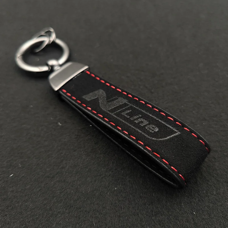 2024 Suede Leather Keyring Man Women Luxury Car Keychain For Hyundai Elantra Kona i10 i20 i30 Tucson N Line Keychain Accessories