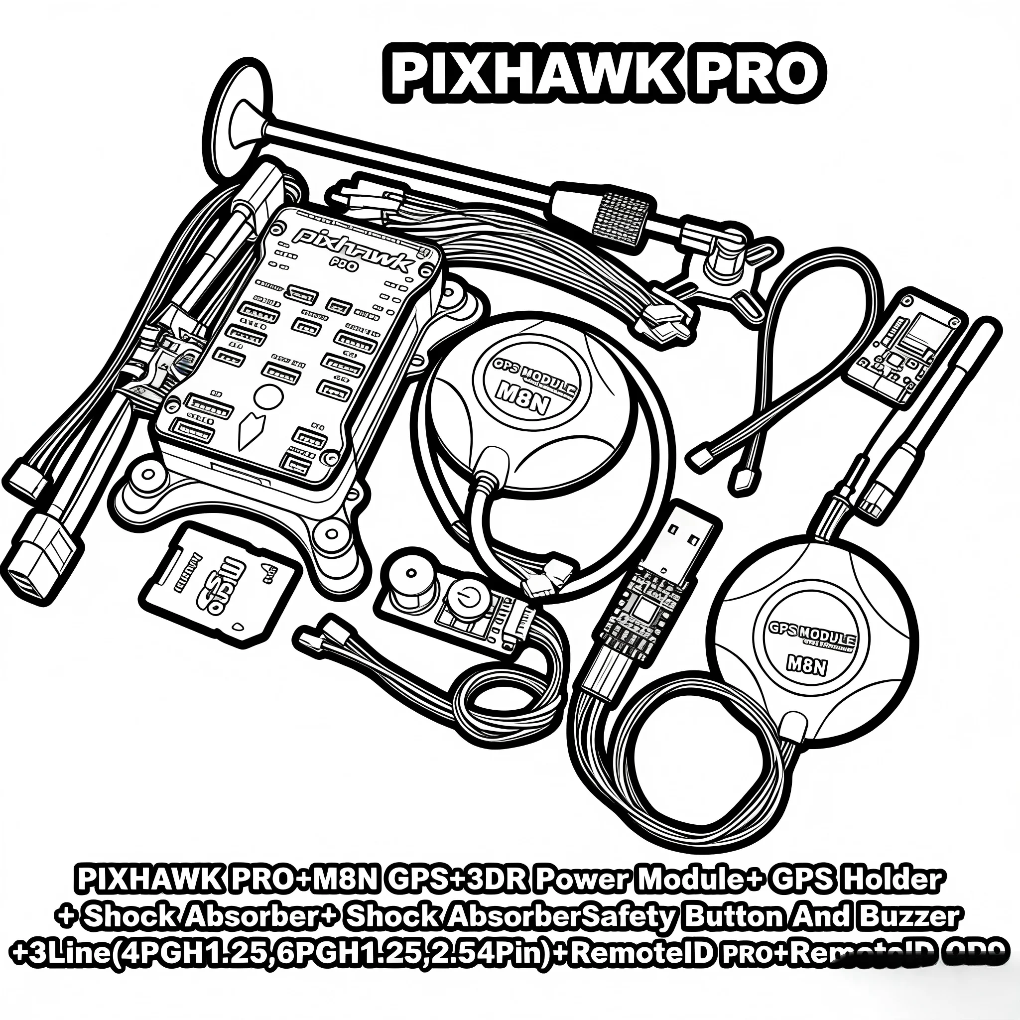 

Полетный контроллер RC PixHawk PRO PX4 PIX 32-бит с SD-картой 4G, кнопкой безопасности, автопилотом для квадрокоптеров Ardupilot, ArduPlane, ArduRover