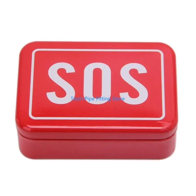 F92B "SOS" TIN لـ CASE BOX LID Container لمجموعات ترس البقاء على قيد الحياة في الإسعافات الأولية ل BALL BO