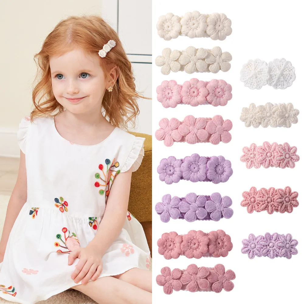 40 pçs cor aleatória flor grampos de cabelo para meninas fresco barrette crianças franja de cabelo ins estilo margarida hairgrips acessórios de cabelo
