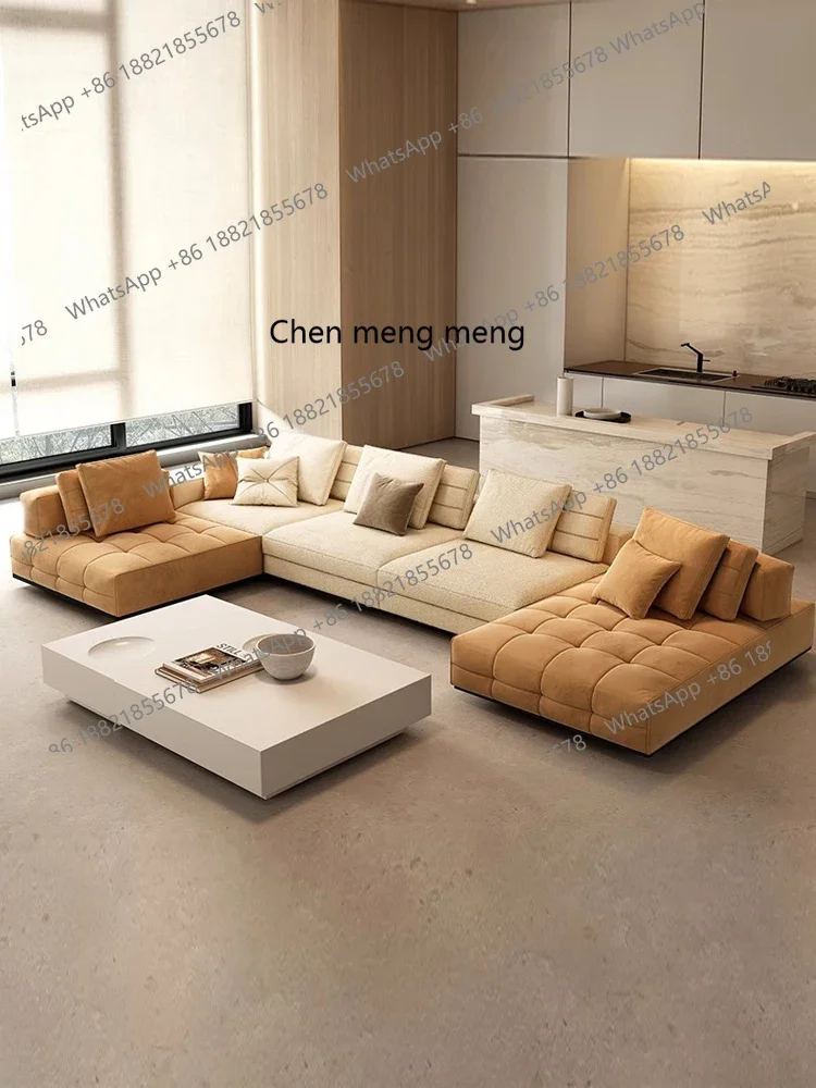 X Minimalist, household, large flat horizontal hall matte fabric module sofa combination