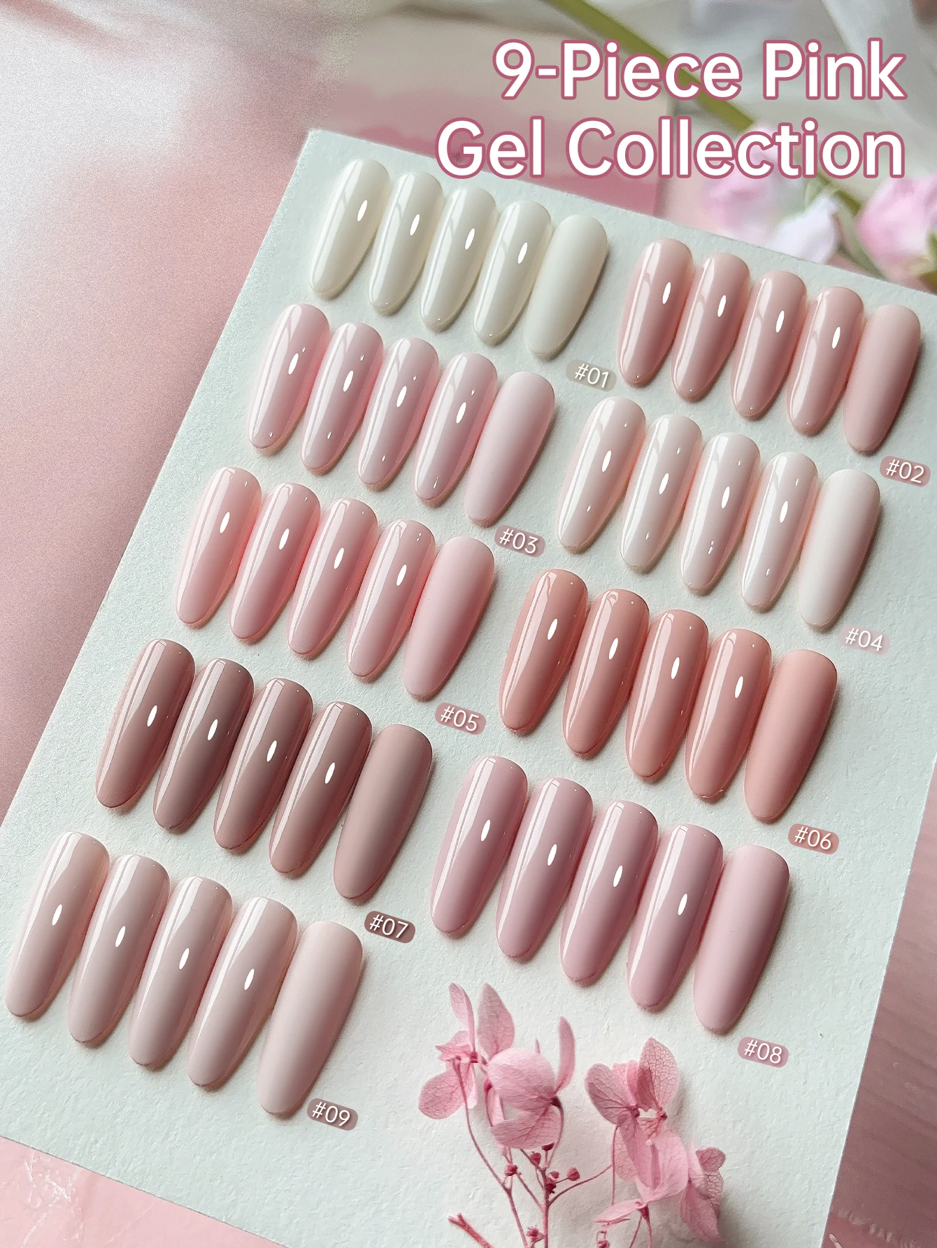 9 Farben Rosa Patting Gel im Döschen – Hochpigmentiertes, beliebtes, halbfestes Nagellack-Gel für Nagelstudios – Detail 2
