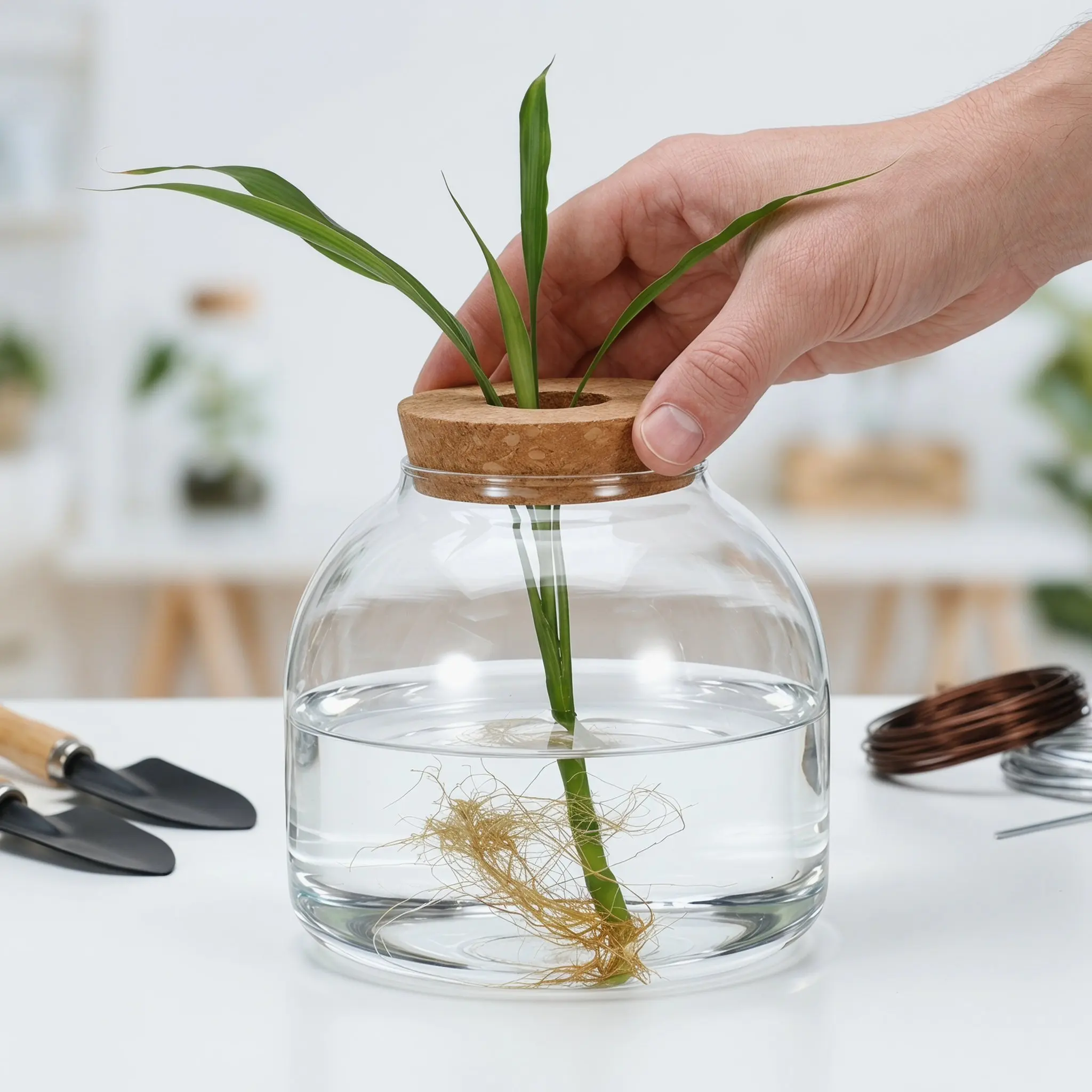 Glass Terrarium Jar With Wood Stopper Plant Terrarium Cork Indoor Plants Glass Micro Landscaping Container Transparent Enclosed