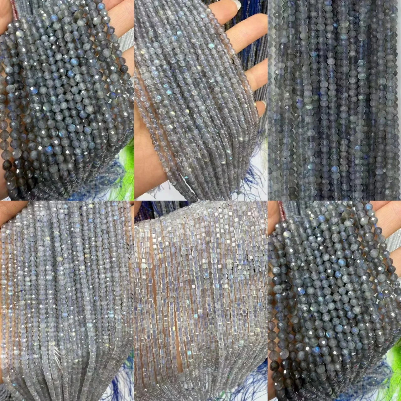Natural Labradorite Facted Round Rondelle Cube Shape Loose Beads 38cm Women DIY Bracelet Necklace Fashion Trendy Accessories