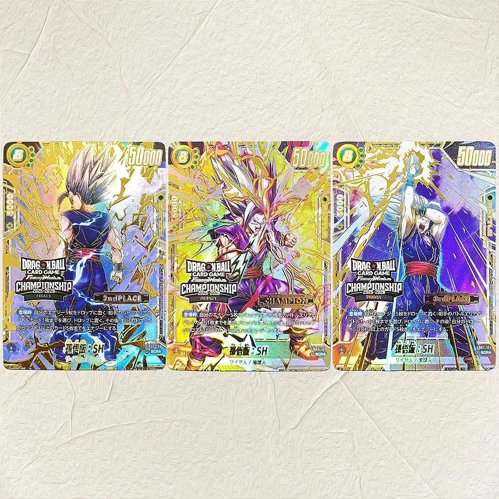 DIY Dragon Ball 3Pcs Son Gohan SH Gold Foil Texture Japanese Version Collectible Grade Premium Anime Collection Cards