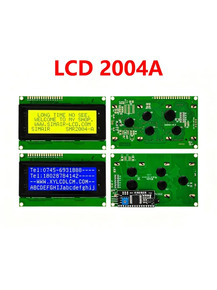 LCD2004+I2C LCD2004 20x4 2004A Niebiesko-zielony ekran LCD z modułem adaptera interfejsu szeregowego IIC LCD2004 — zdjęcie produktu 2
