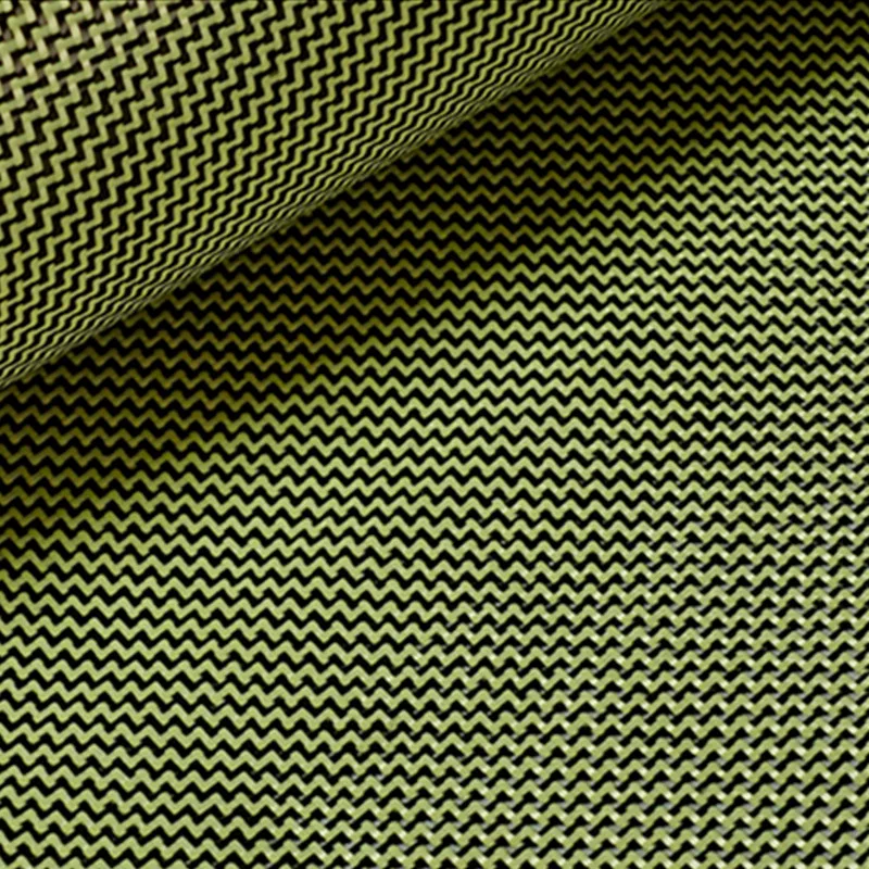 200gsm 1100D żółty Kevlar i tkanina mieszana z włókna węglowego 3K 2x2 Twill tkanina węglowa Kevlar włókno aramidowe 40 \