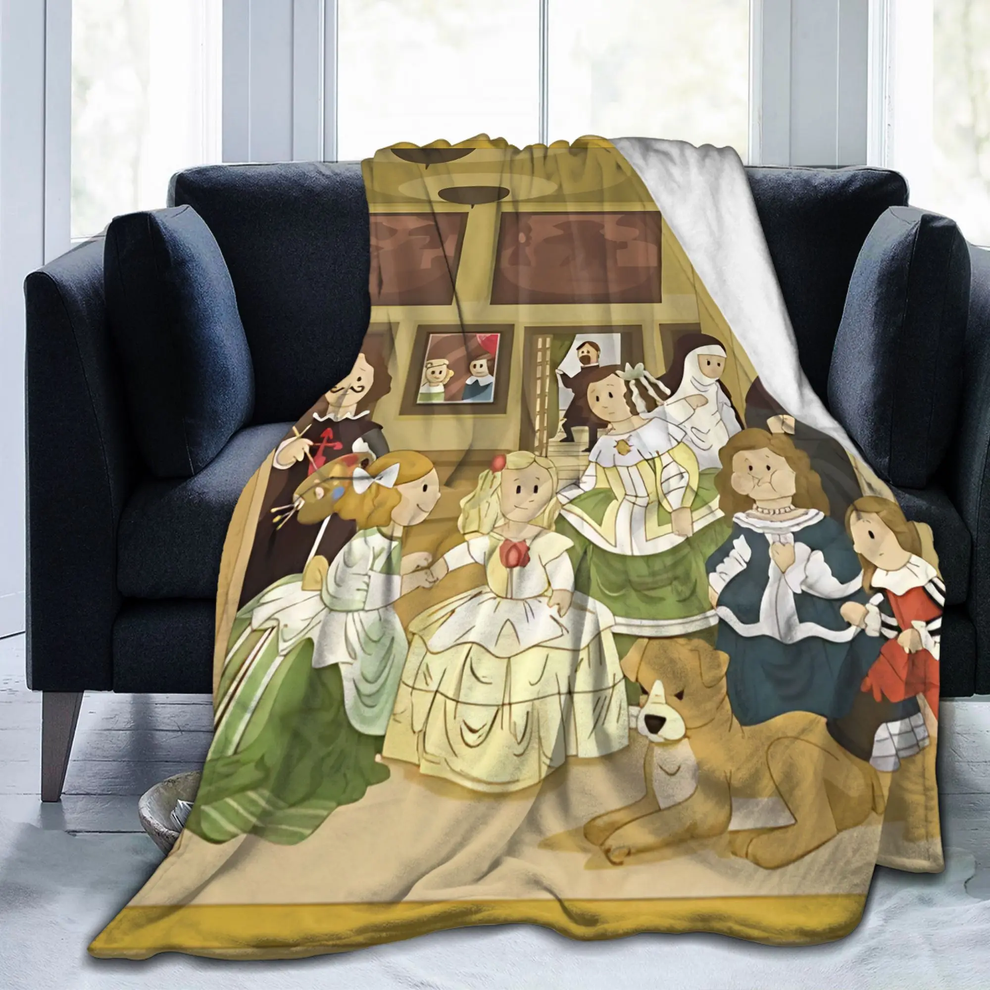 Las Meninas Velazquez Spanish Wool Blanket The Maids of Honour Awesome Bedding Throw Blankets for Sofa Ultra-Soft Gift Portable