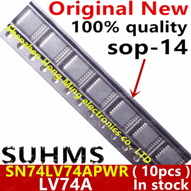 (10 unidades) 100% nuevo conjunto de chips SN74LV74APWR SN74LV74A LV74A sop-14