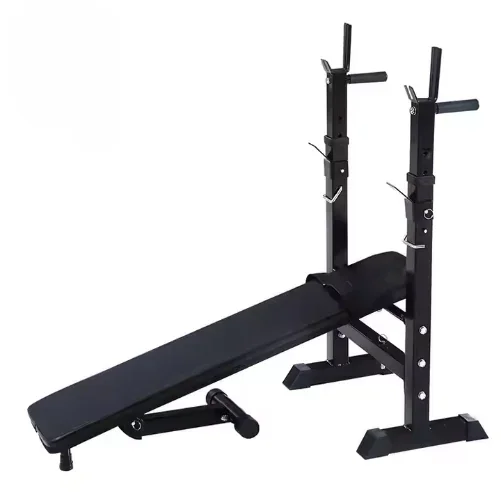 Adjustable Steel and Leather Sports Equipment Training and Practice Weight Bench Squat Rack Barbell