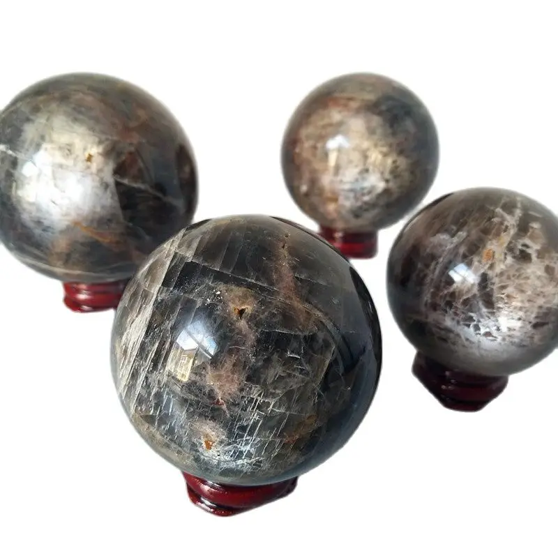 Natural Gray Moonstone Crystal Stone Ball Witchcraft Supplies Chakra Healing Crystals FengShui Decoration