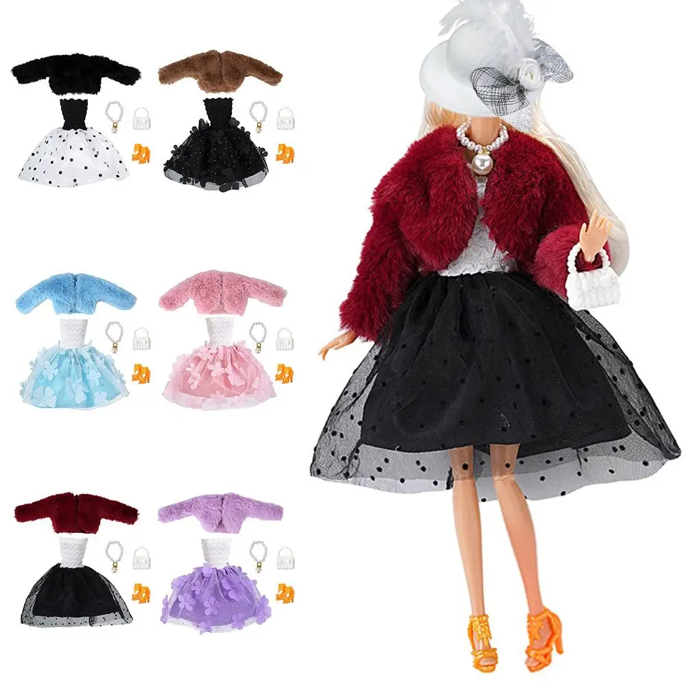 ชุดเสื้อผ้าตุ๊กตาขนาด 1/6 /30 ซม./11 นิ้ว หลากสี ชุดเสื้อคลุมตุ๊กตา ชุดเดรสผ้าโปร่งลายดอกไม้ ชุดคอสเพลย์ เสื้อคลุมมินิ ของขวัญ