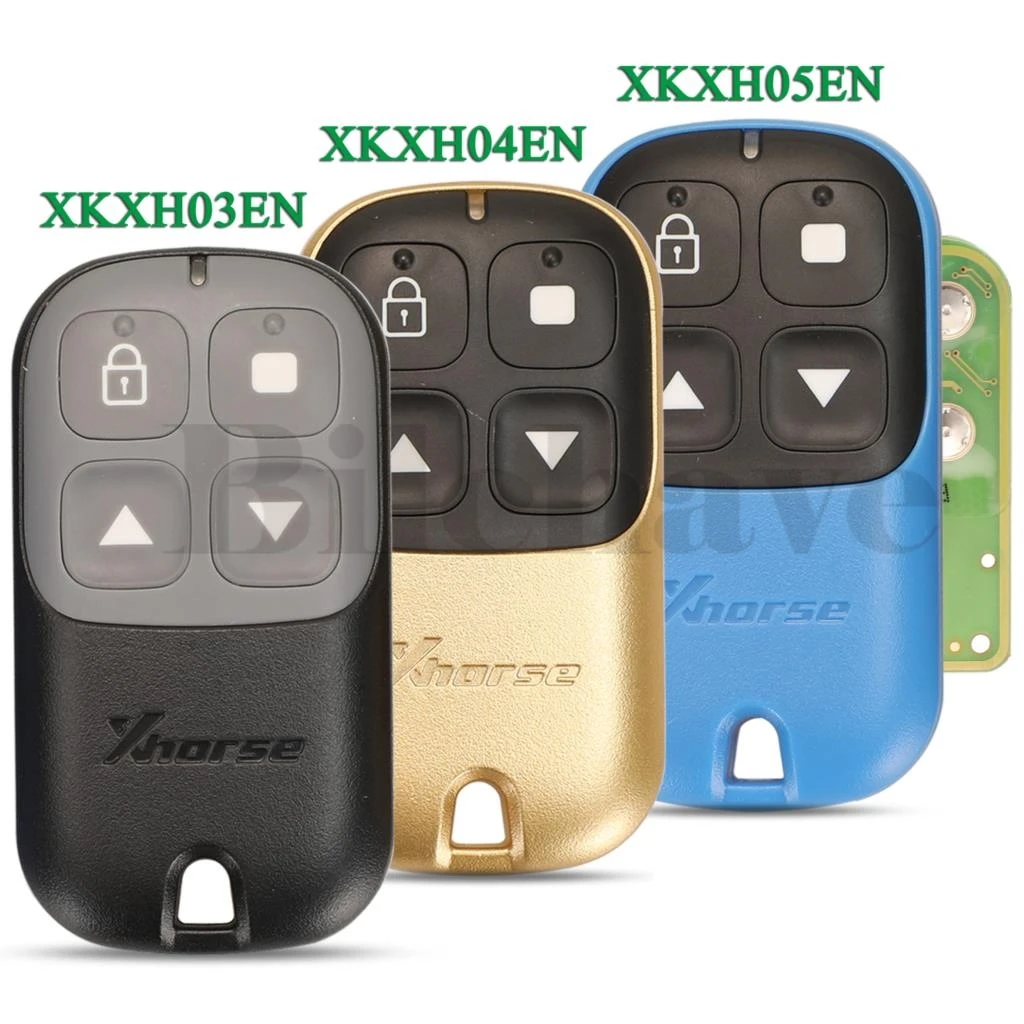 jingyuqin VVDI Wire Remote Key Xhorse XKXH03EN /XKXH05EN /XKXH04EN Garage Door Black English Version 4 Buttons