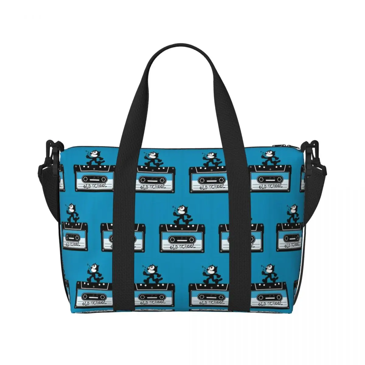 

Custom Cartoon Felix The Cat Beach Tote Bag Women Extra Large Gym Carry On Cartoon Kawaii Anime Funny Travel Shopping Bags
