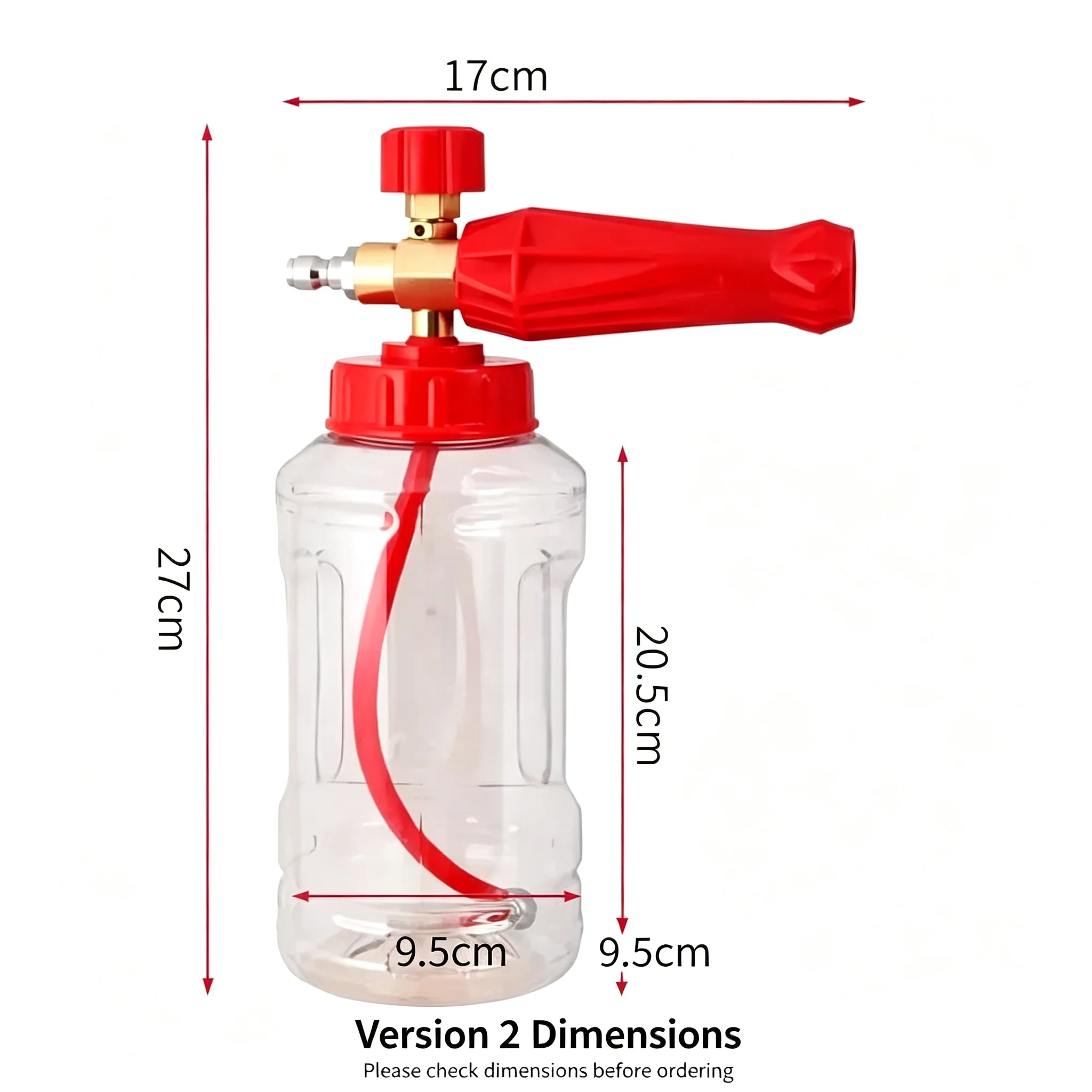 Snow Foam Cannon for Pressure Washer, Adjustable Car Wash Foam Gun with Transparent Bottle, Easy to Check Liquid Level