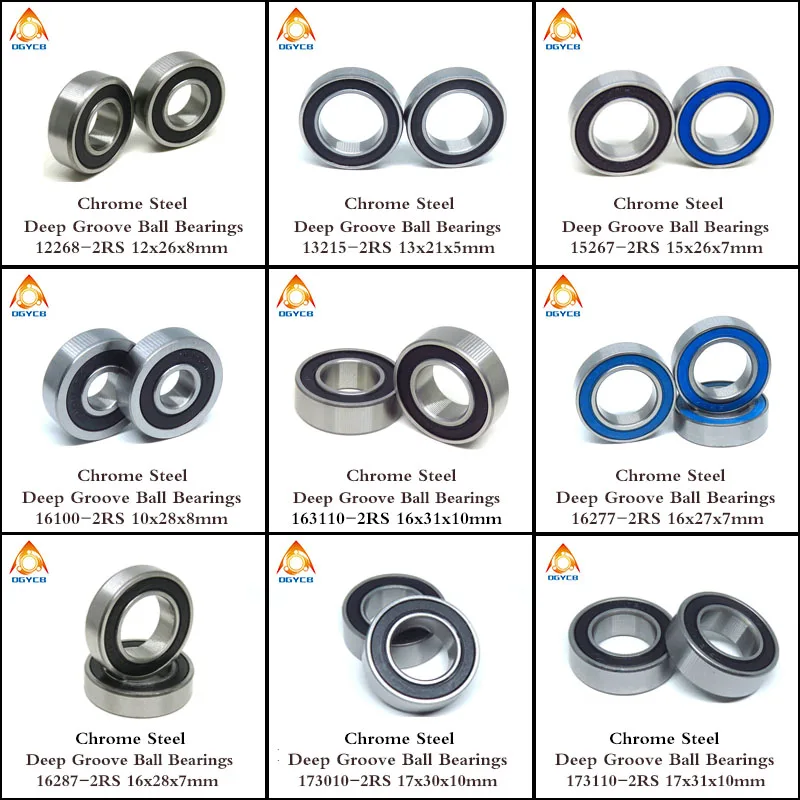 

2pcs 163110 2RS Bearing 16x31x10 MR163110 RS Shielding Ball Bearing 16*31*10 163110RS Bicycle Bearing Axis Flower Drum Bearing