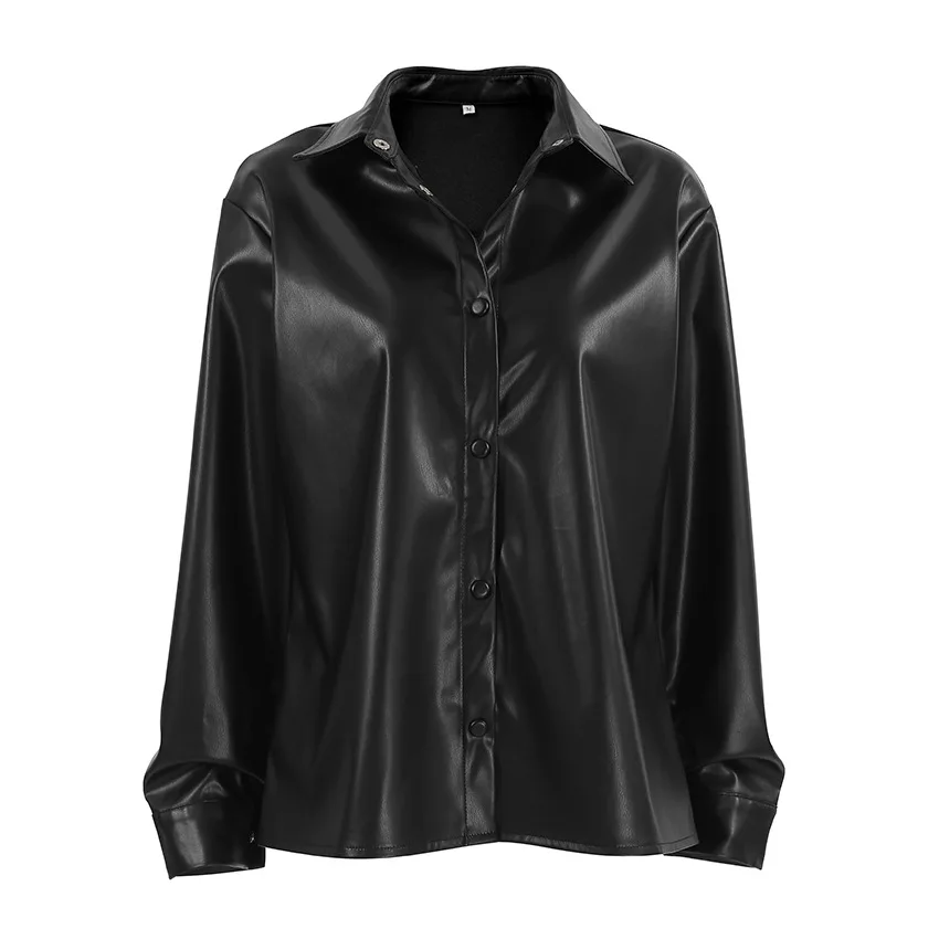 Autumn And Winter Retro Black PU Leather Jacket Women's New High-end Leather Jacket Top Medium And Long Women's Clothing