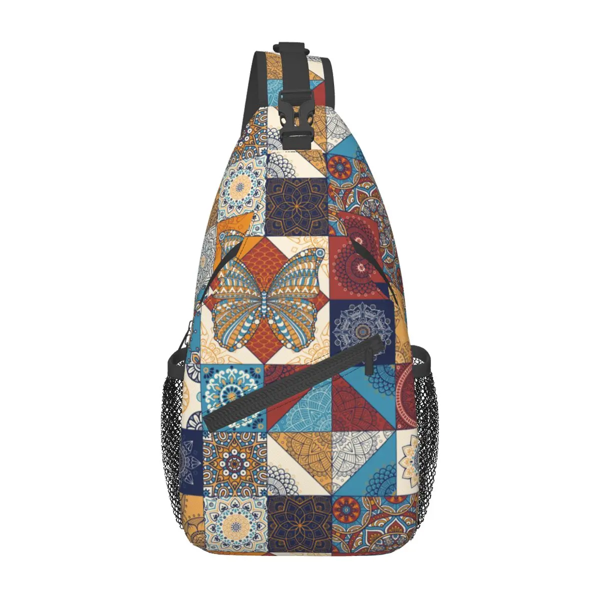 

Mexican Tile Mandala Small Sling Bags Chest Crossbody Shoulder Sling Backpack Outdoor Hiking Daypacks Art Southwest Cool Bag