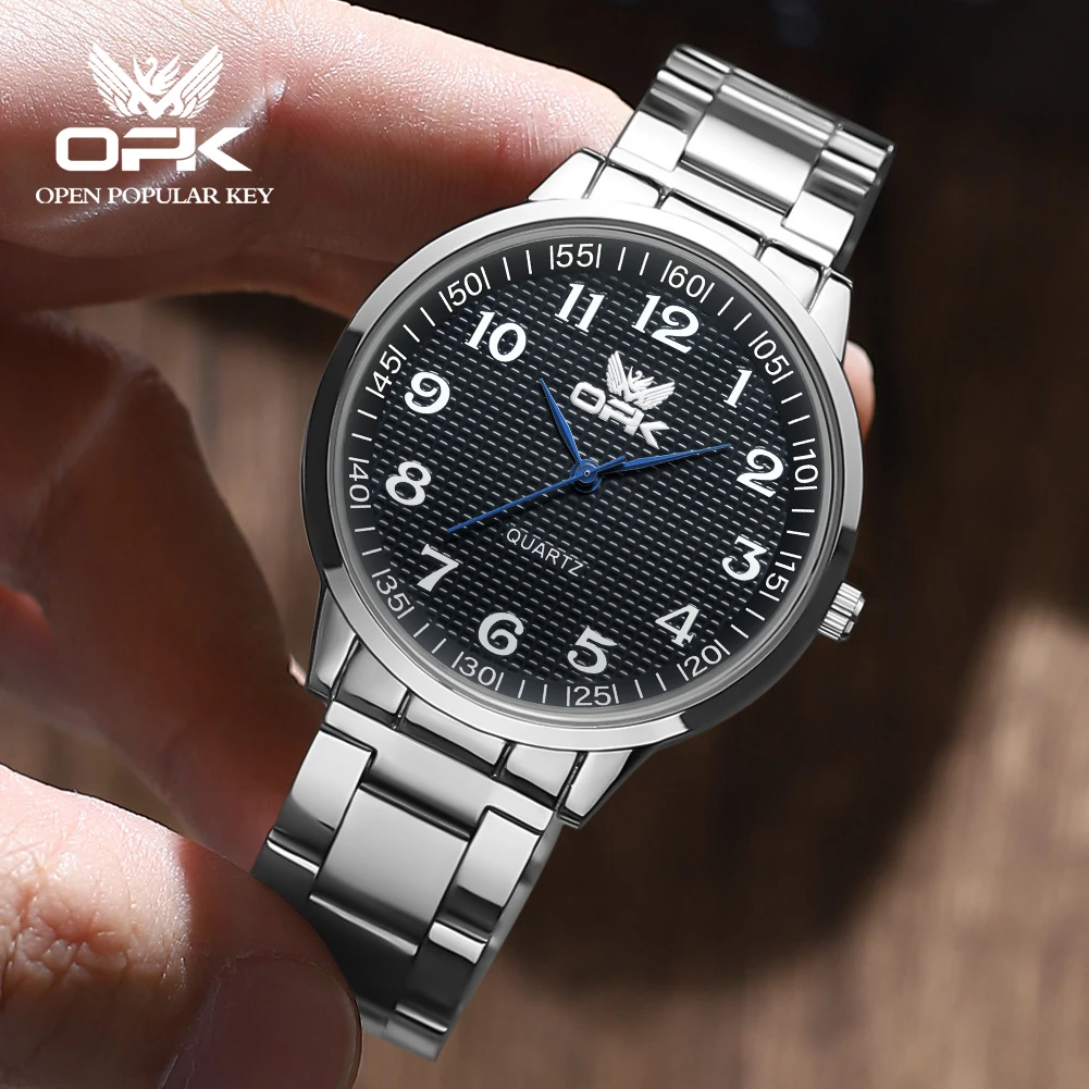 OPK Mens Watch Original Fashion Brand Quartz Watch Stainless steel Men's Wristwatch Waterproof Watches For Men