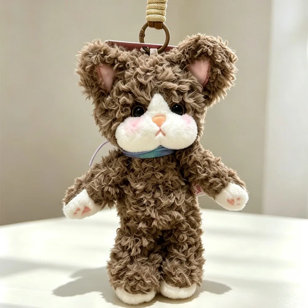 19cm Plush Companion Doll Plush Curly German Cat Animal Doll Pandent Animal Shape Super Soft Doll Toy Keychain Sleeping Gift