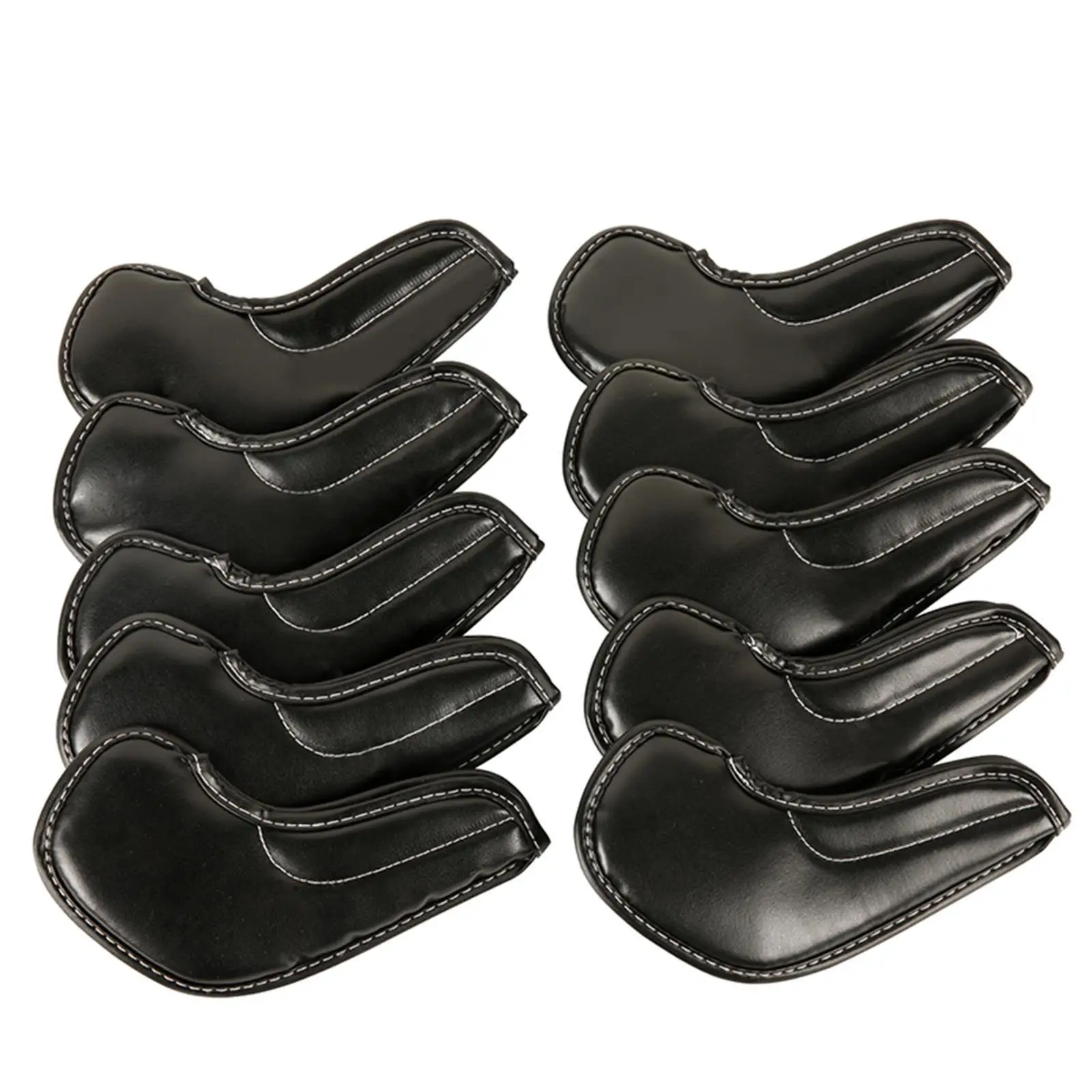 10Pcs PU Golf Iron Covers Set Golf Club Head Cover Training Equipment Sticky