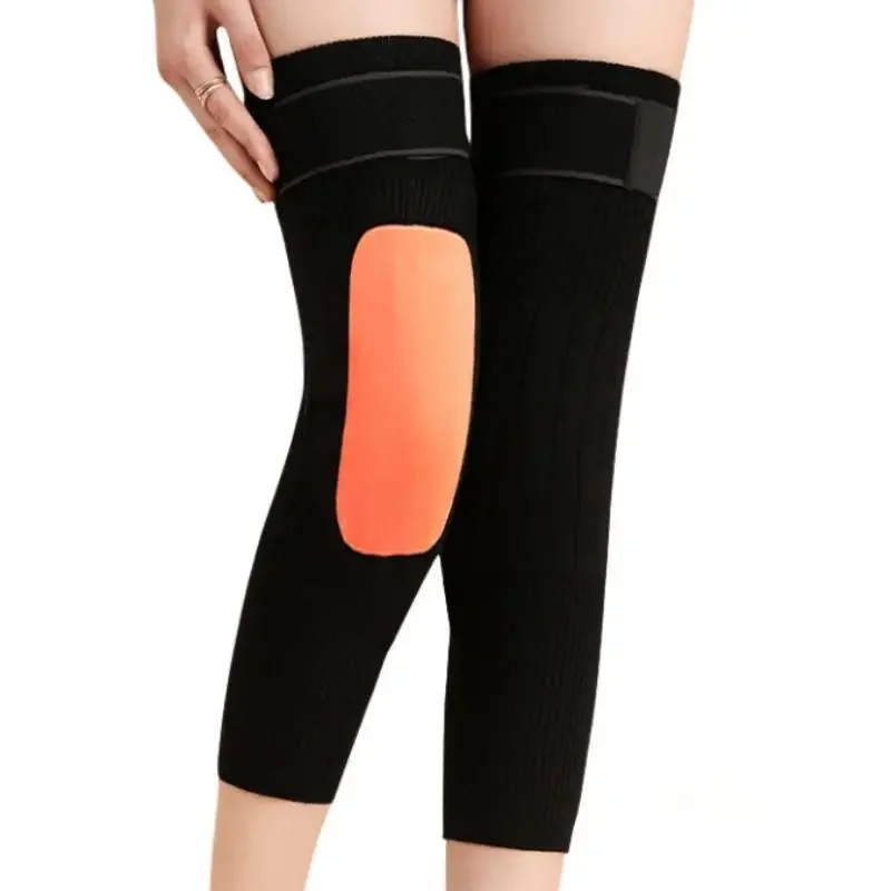 1 Pair Thermal Knee Sleeve Non-Slip Elastic Wool Cashmere Knee Brace Support Protector Knee Warmer Pads Legging Stockings Wraps