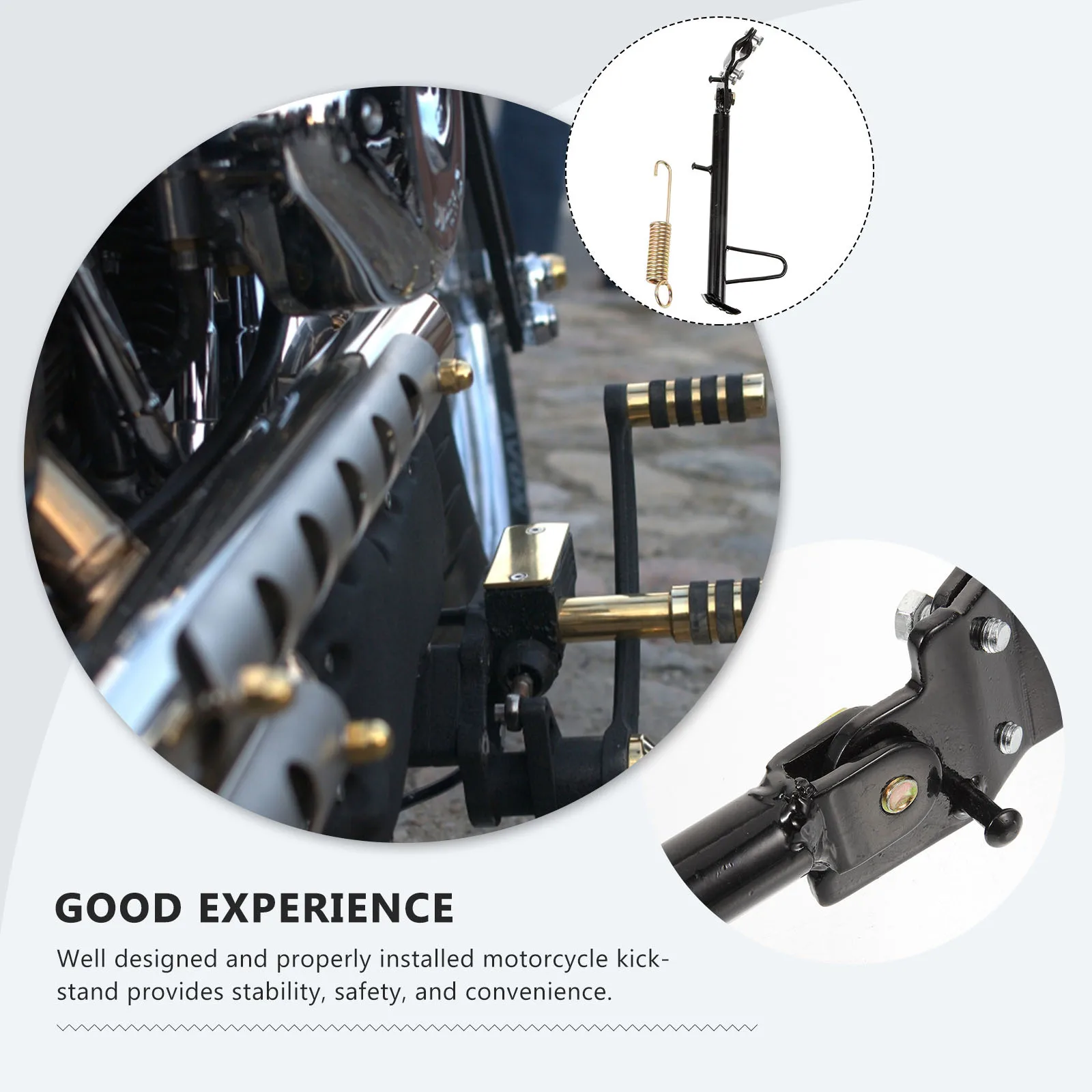 

Motorcycle Kickstand Side Stand Durable Metal Stable Easy to Install Replacement Electric Scooter Kickstand Scooter Parts