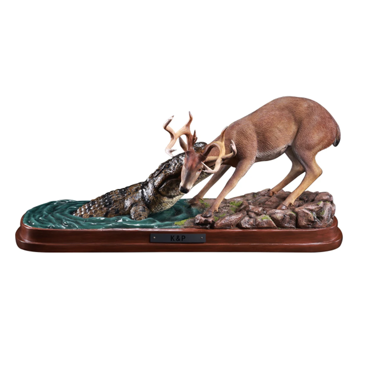 

HIPLAY K&P The Line Between Life And Death Deer & Crocodile Animal Trendy Art Figurine