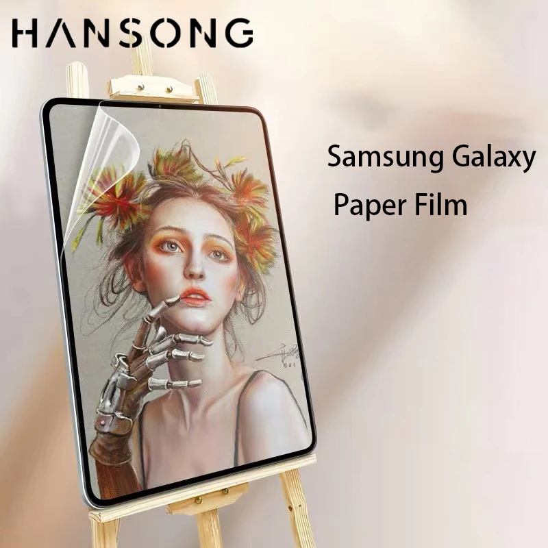 Protetor de tela de sensação de papel para samsung galaxy tab s6 lite s7 s8 s9 s5e s4 a8 a7 lite uma pintura escrever filme de sensação de papel pet fosco