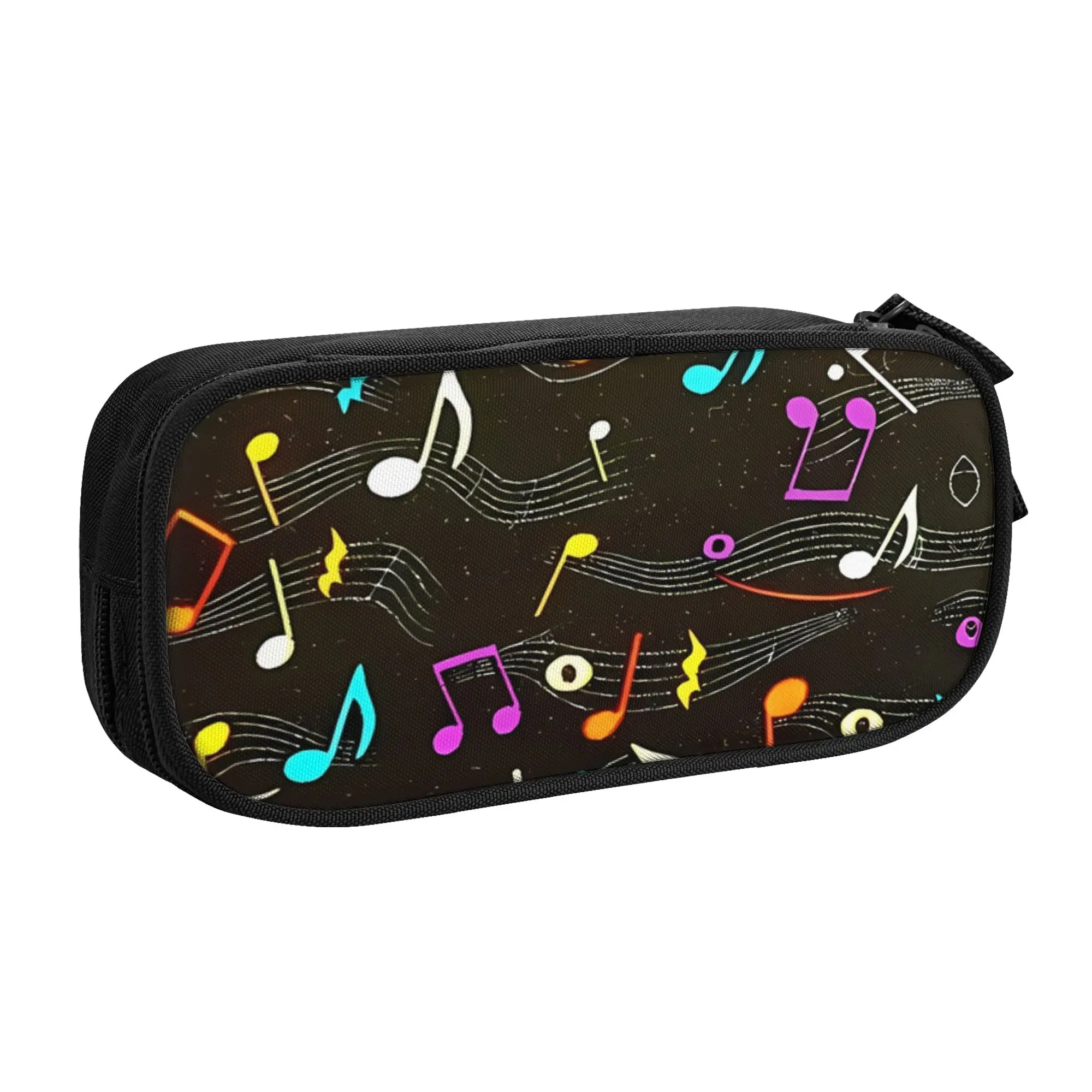 1 piece Lightweight Colorful Pencil Case Teen Pen Bag Music Notes Office Stationery Bag