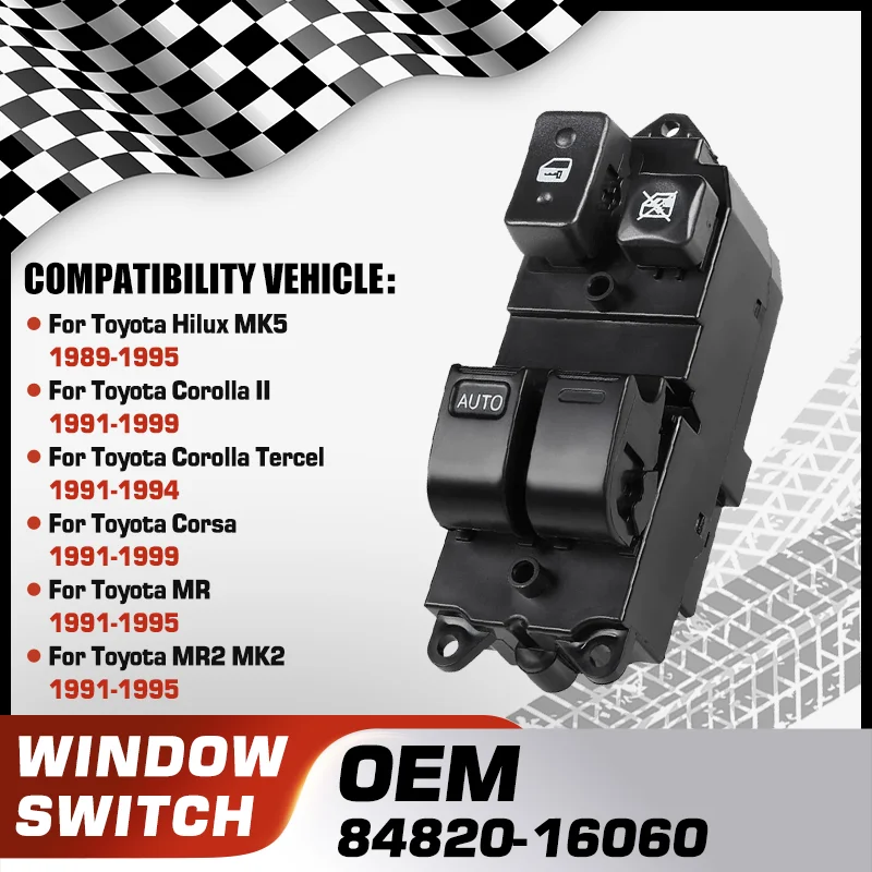 

84820-16060 For Toyota Hilux Toyota Corolla II Toyota Corolla Tercel Toyota Corsa Toyota MR Toyota MR2 Car Power Window Switch