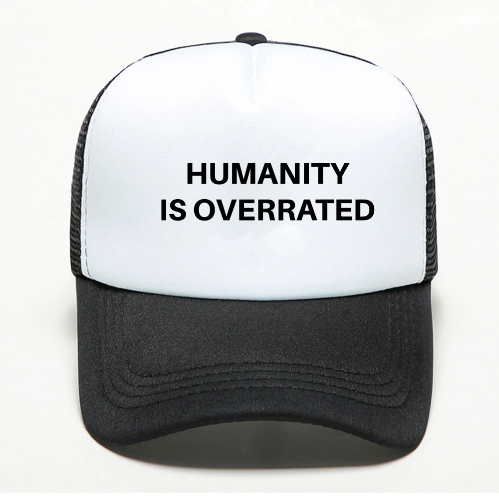 Humanity Is Overrated baseball cap for Men Anime Cartoon casual sun hat summer outdoor adjustable Breathable mesh trucker hat