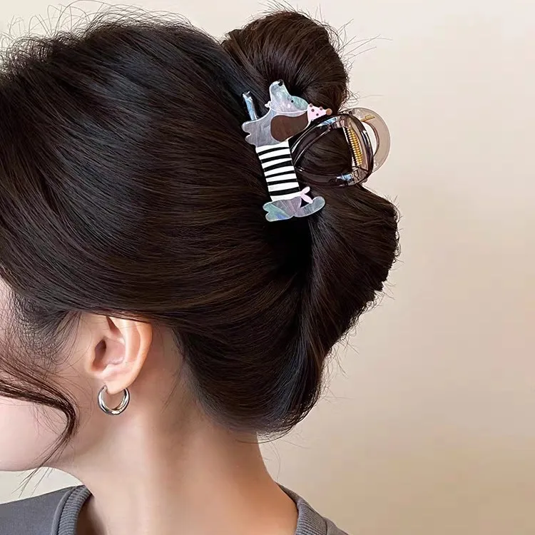 

Заколка для волос с мультяшной колбасой и собакой — средний милый зажим для женщин