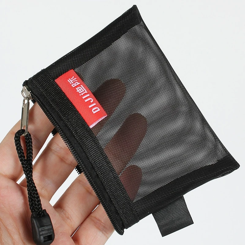 Transparent Mesh ID Card Holder Bank Card Zipper Pocket Travel Portable Mini File Bag Storage Organizer Key Data Cable Pouch 1PC